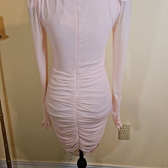 NWT Lovers + Friends pink ruched cut out dress size Small - Picture 8 of 15